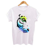 Half Tiger head Print Women t shirt
